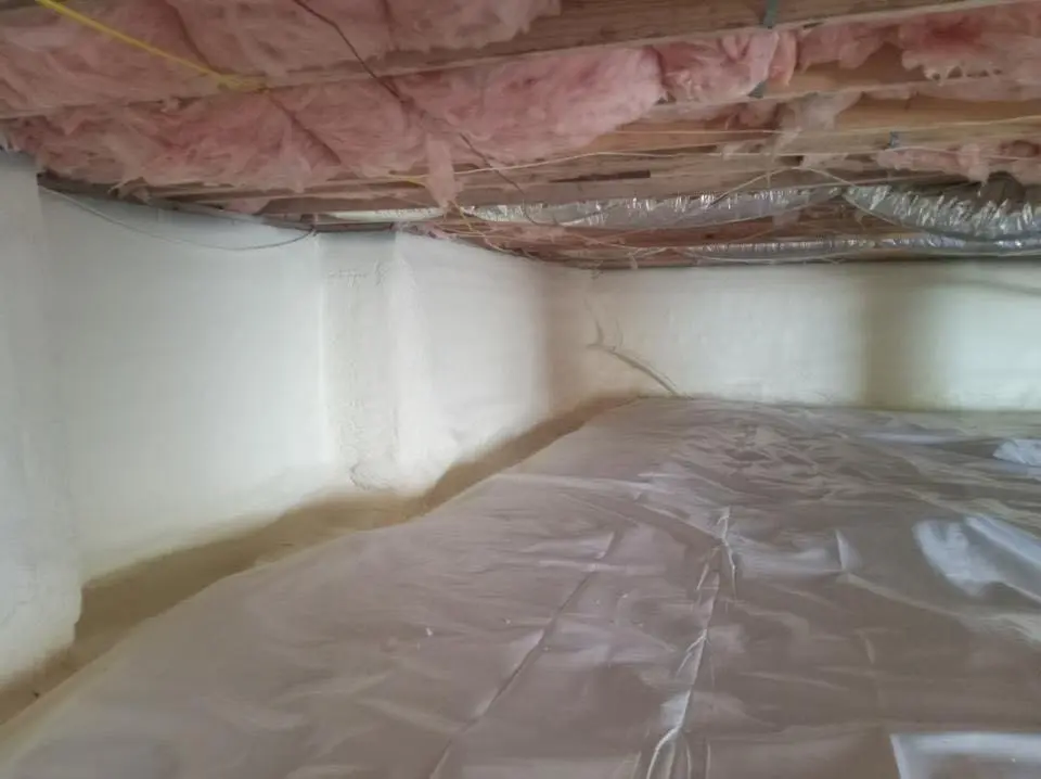 Crawl space encapsulation with closed-cell spray foam for Roof Leak Repair in Alabaster